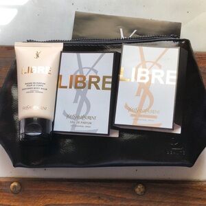 Yves Saint Laurent LIBRE bundle! Lotion, 2 sample dents and makeup bag😃
